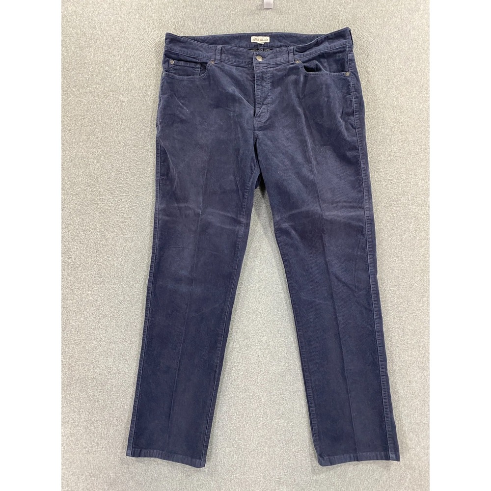 Peter Millar Pants Mens 38 Blue Corduroy Straight Leg Five Pocket Classic Casual